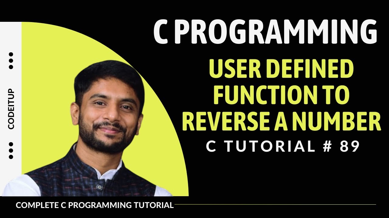 Reverse of a Number in C Using Function | In Hindi