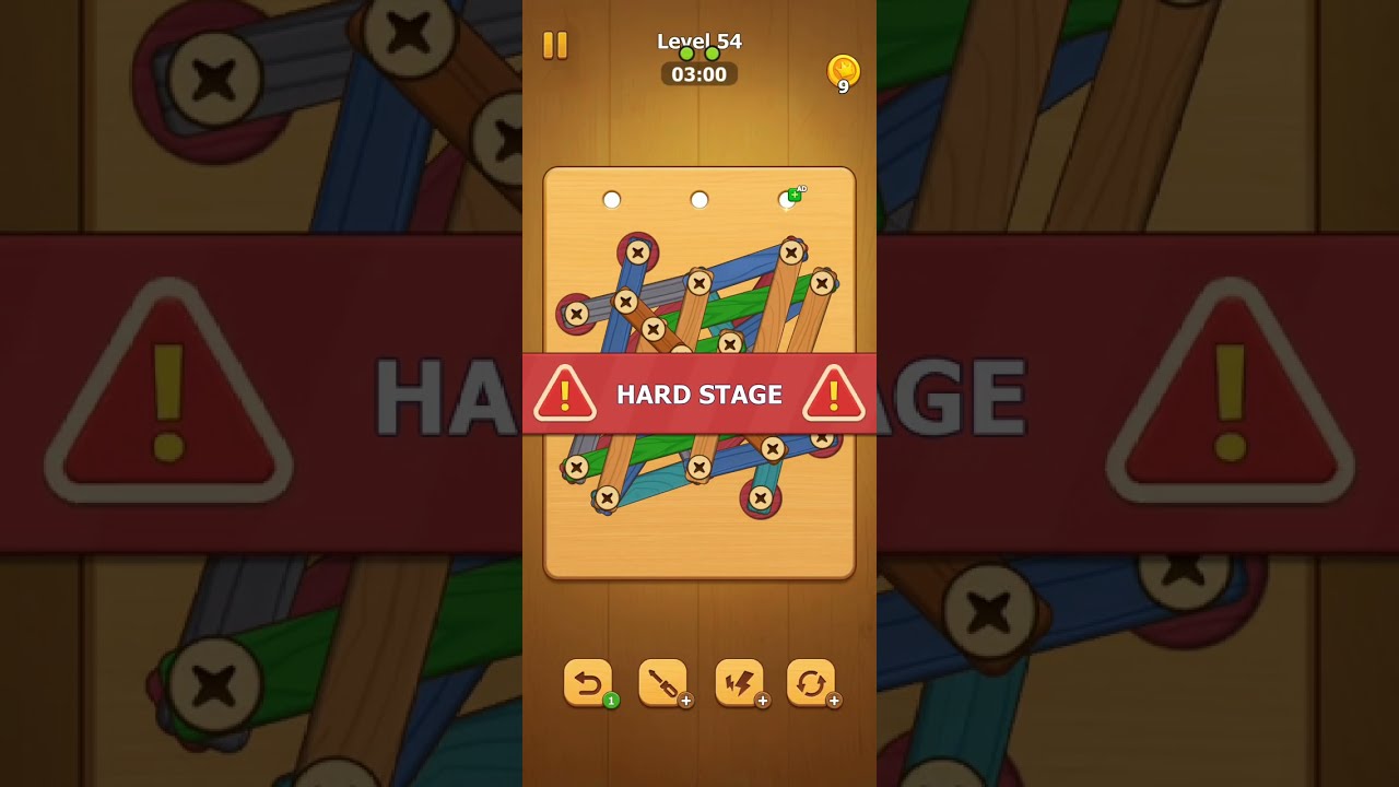 Bolt Busting Fun: Wood Nuts Puzzle Challenge - Screw Nuts Level 54