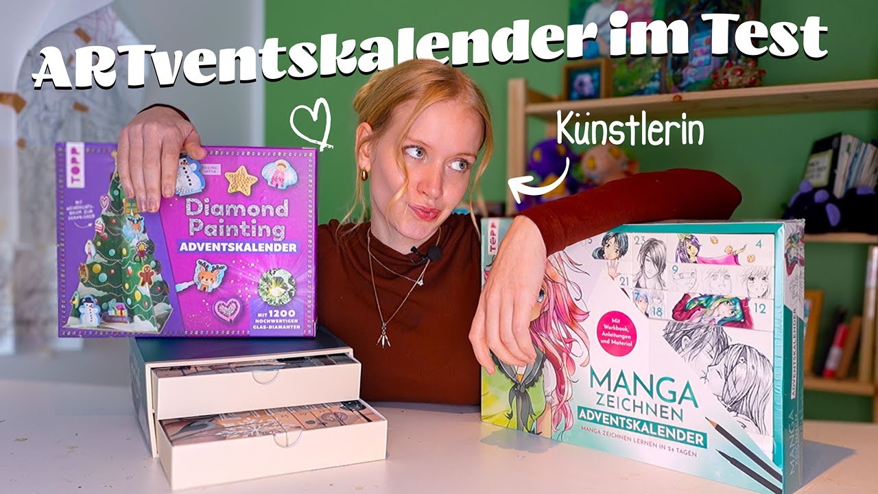 Manga, Kalligraphie & Diamant painting Adventskalender im test! // Künstlerin Testet