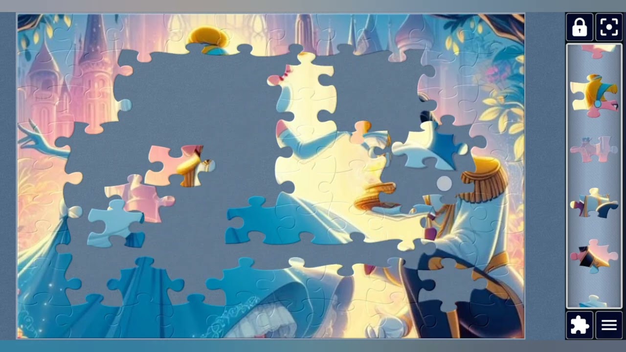 Prince & princess Cinderella🤴🏻👸🏻💫❄️🪩//jigsaw Challenge Hub 🧩//Fun with puzzles🧩//