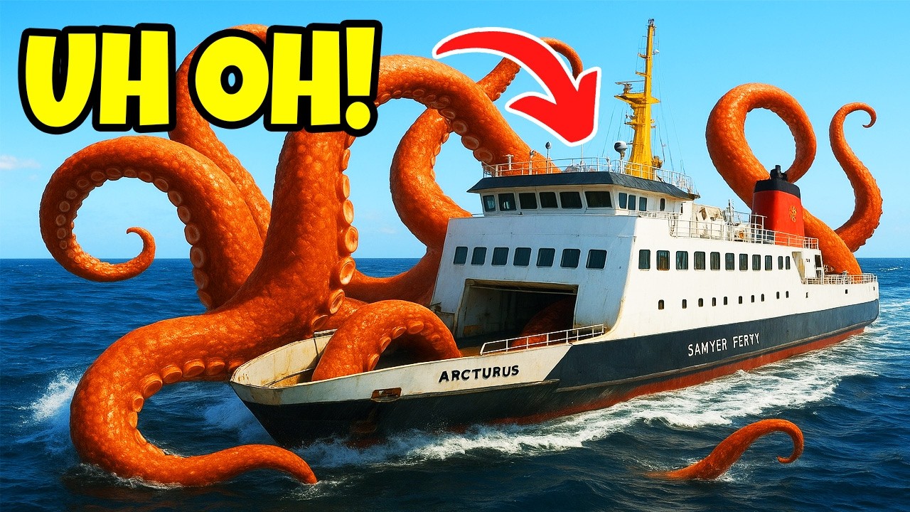 Kraken Attacks Ferry In The BERMUDA Triangle - Stormworks Ship Survival!