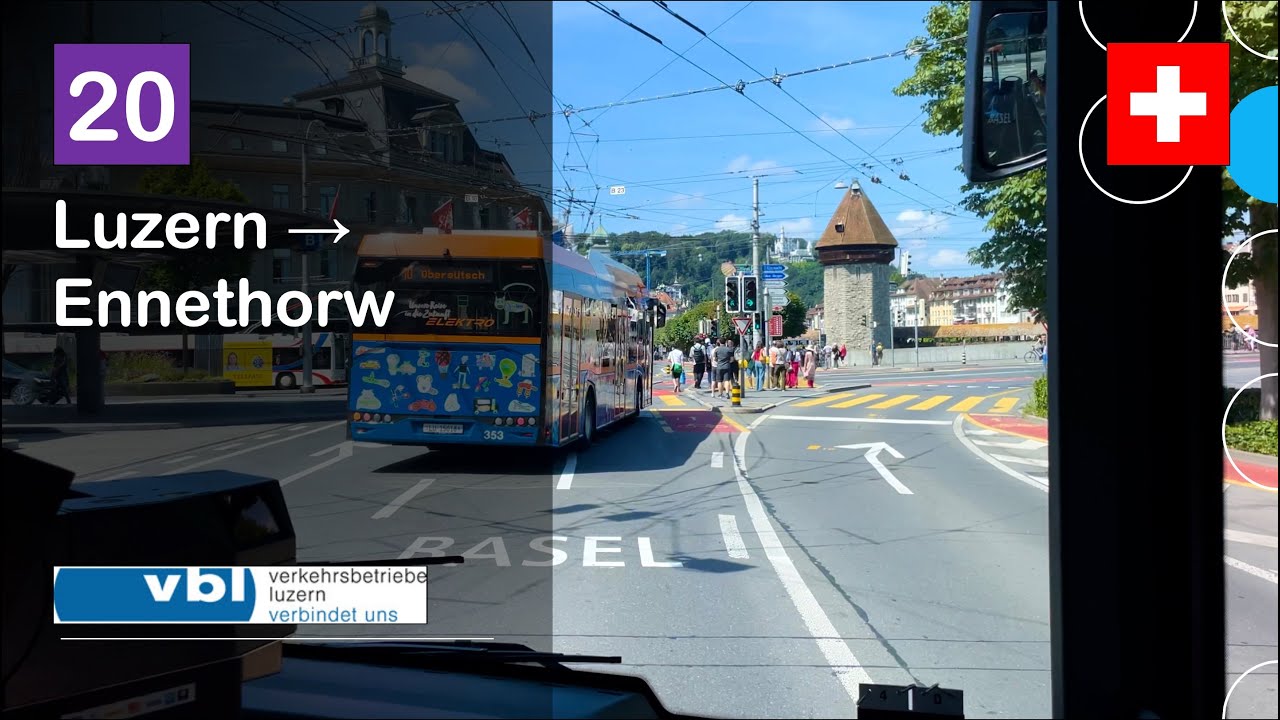 [4K] 🇨🇭 Cab Ride: VBL LUZERN BUS | 20: Luzern → Ennethorw | Solaris Urbino IV 18