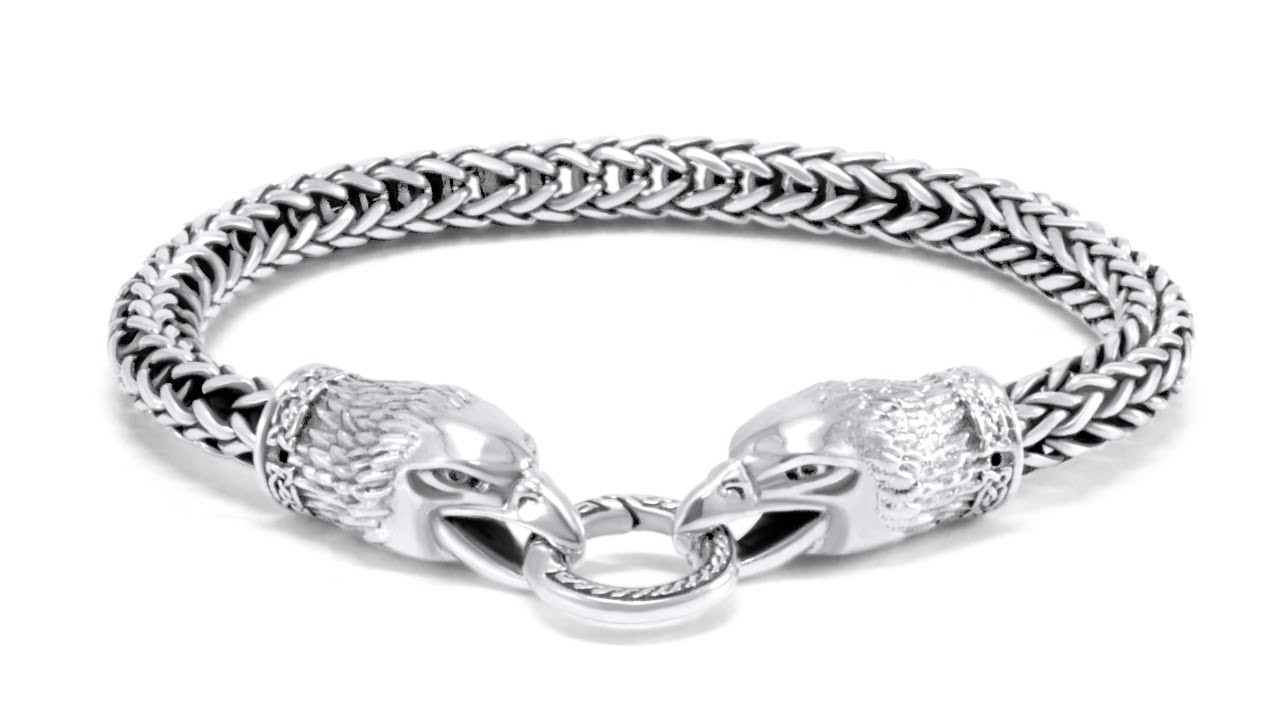 Silver EAGLE Bracelet | Classic foxtail bracelet | dynamisjewelry.com