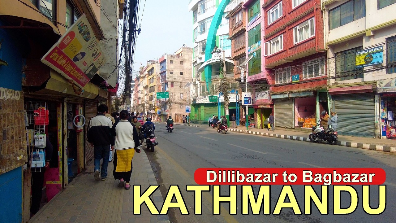 🇳🇵Kathmandu City Morning Vibes Walking Tour🇳🇵 2082 Dillibazar to Bagbazar - 4K 60fps
