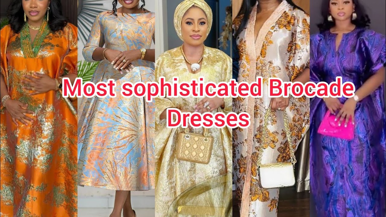 Most Sophisticated Brocade Boubou gown styles | Damask dress designs | Brocade dresses