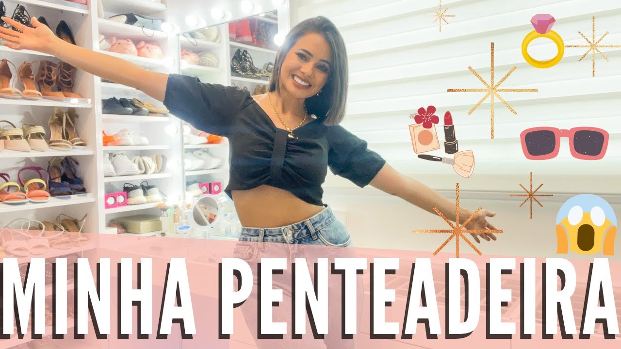 TOUR PELOS MEUS ACESSÓRIOS E MAQUIAGEM | Tour pela minha penteadeira completo em DETALHES #THaEmCasa