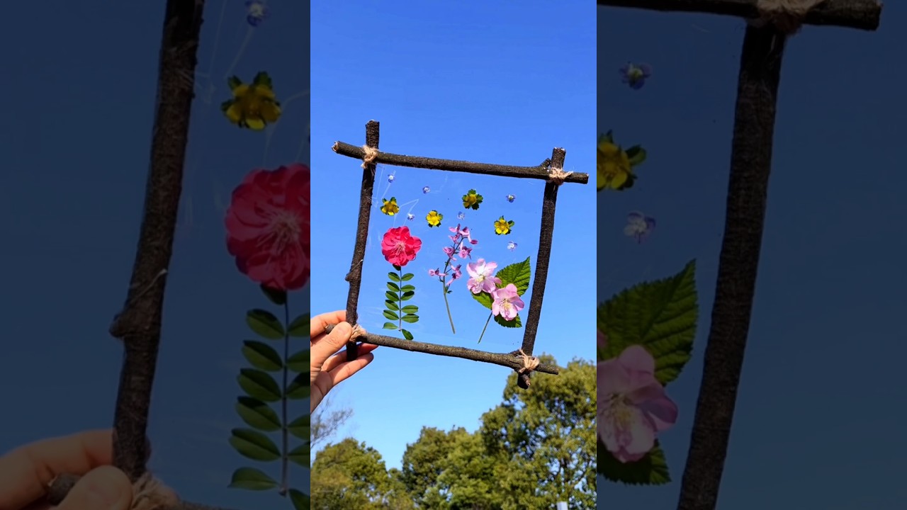 DIY Nature Picture Frame 🌿✨ Made with Twigs! #Shorts #NatureCrafts #DIYForKids #SpringActivities