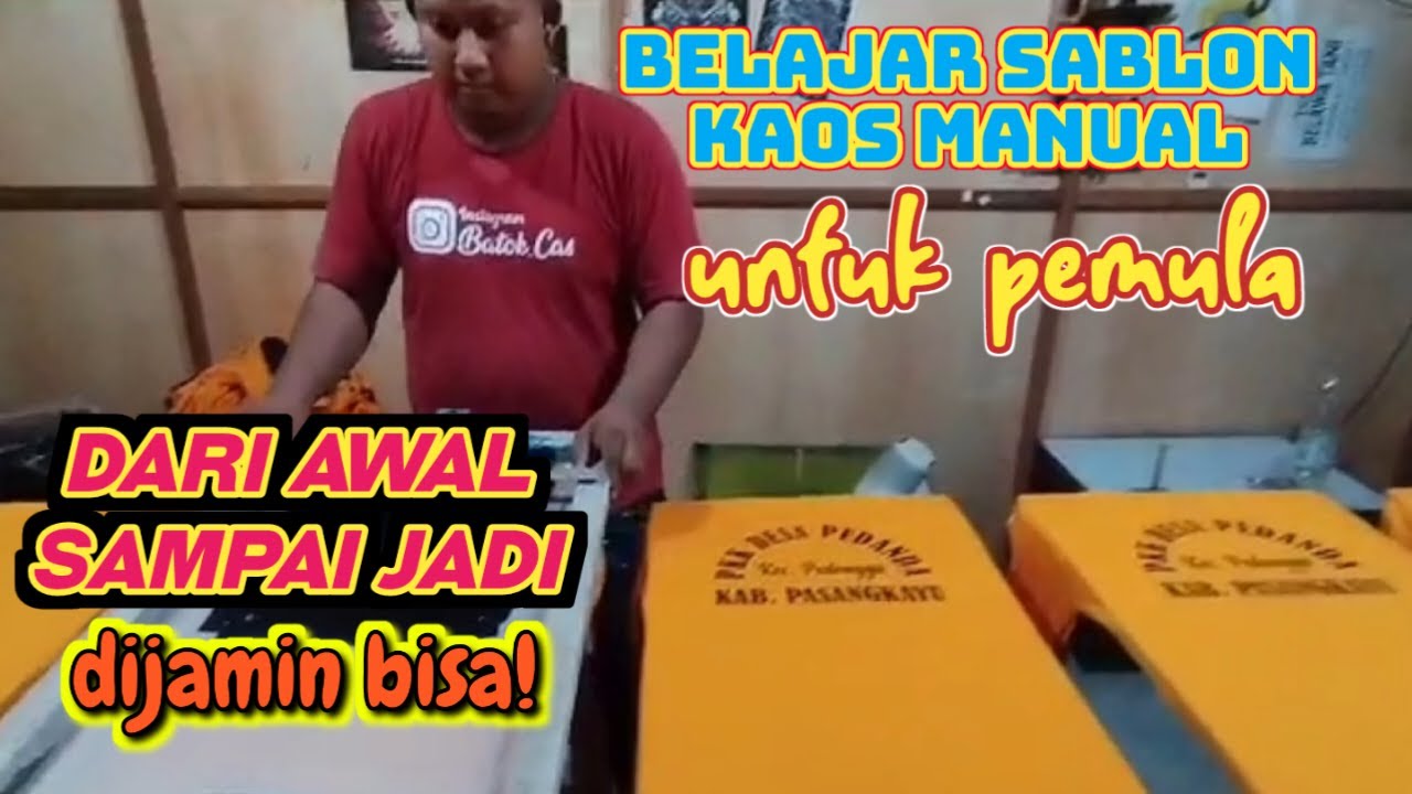 cara sablon satu warna dengan menggunakan tinta rubber