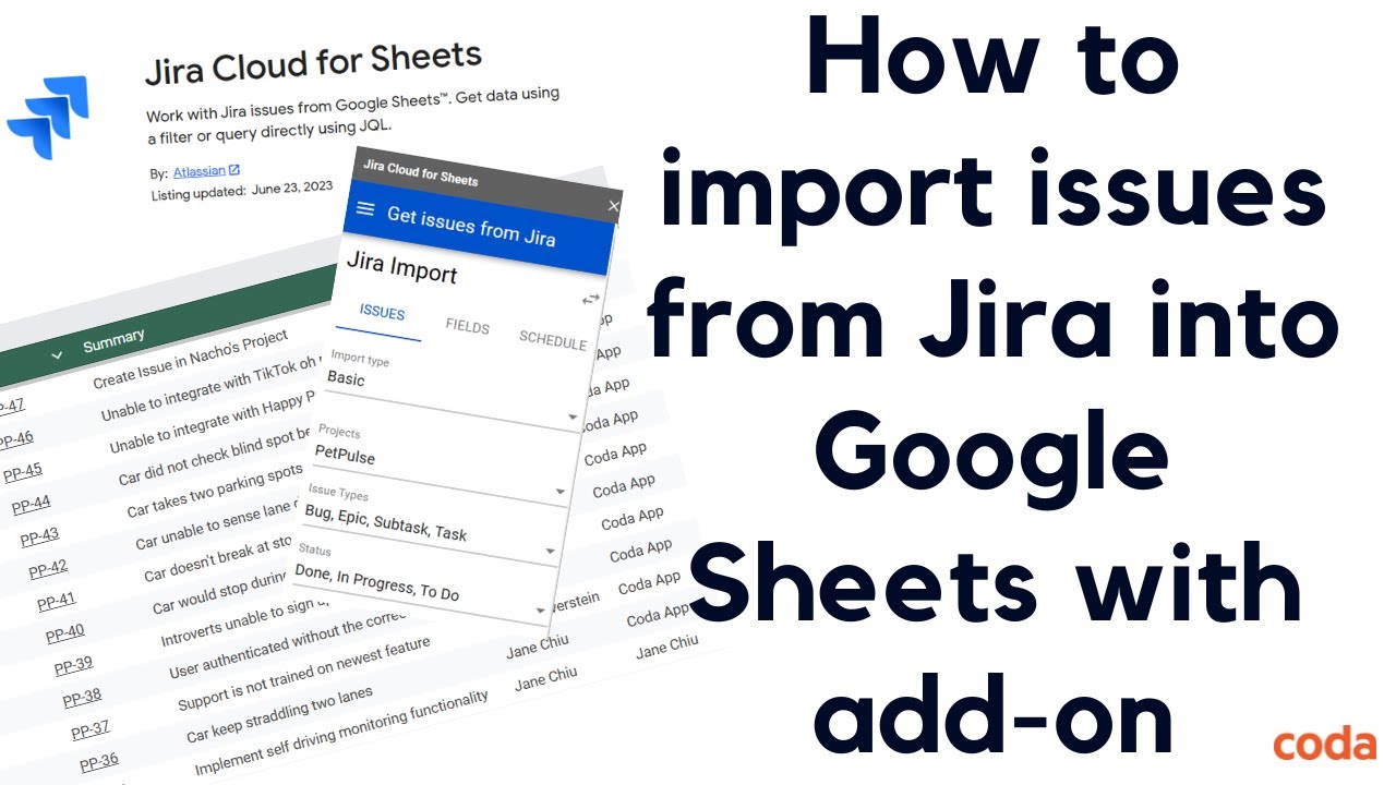 How to import Jira issues into Google Sheets with Google Sheets add-on - Tutorial [2024]