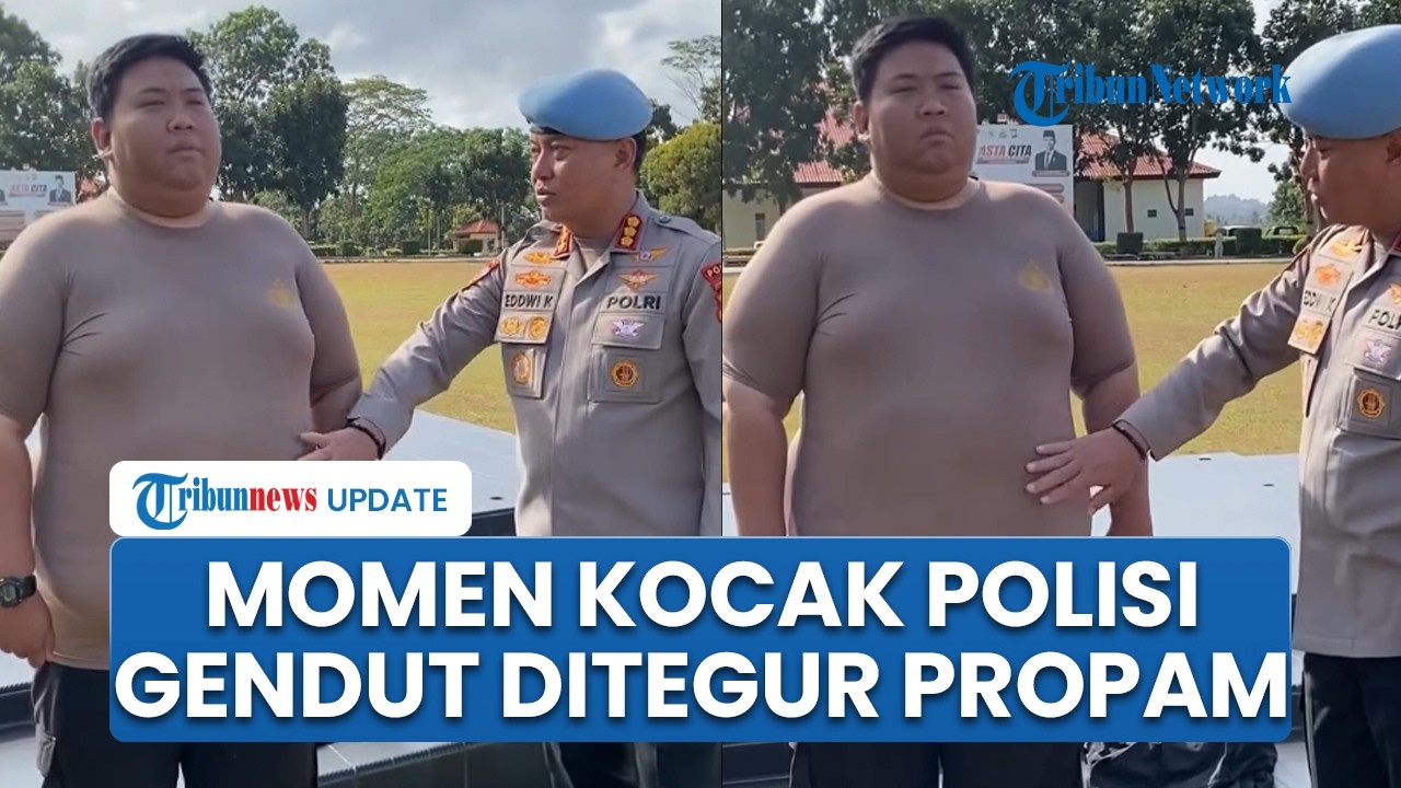 Viral Video Momen Kocak Polisi Gendut Ditegur Propam, Diminta Diet Turunkan Berat Badan hingga 30 Kg