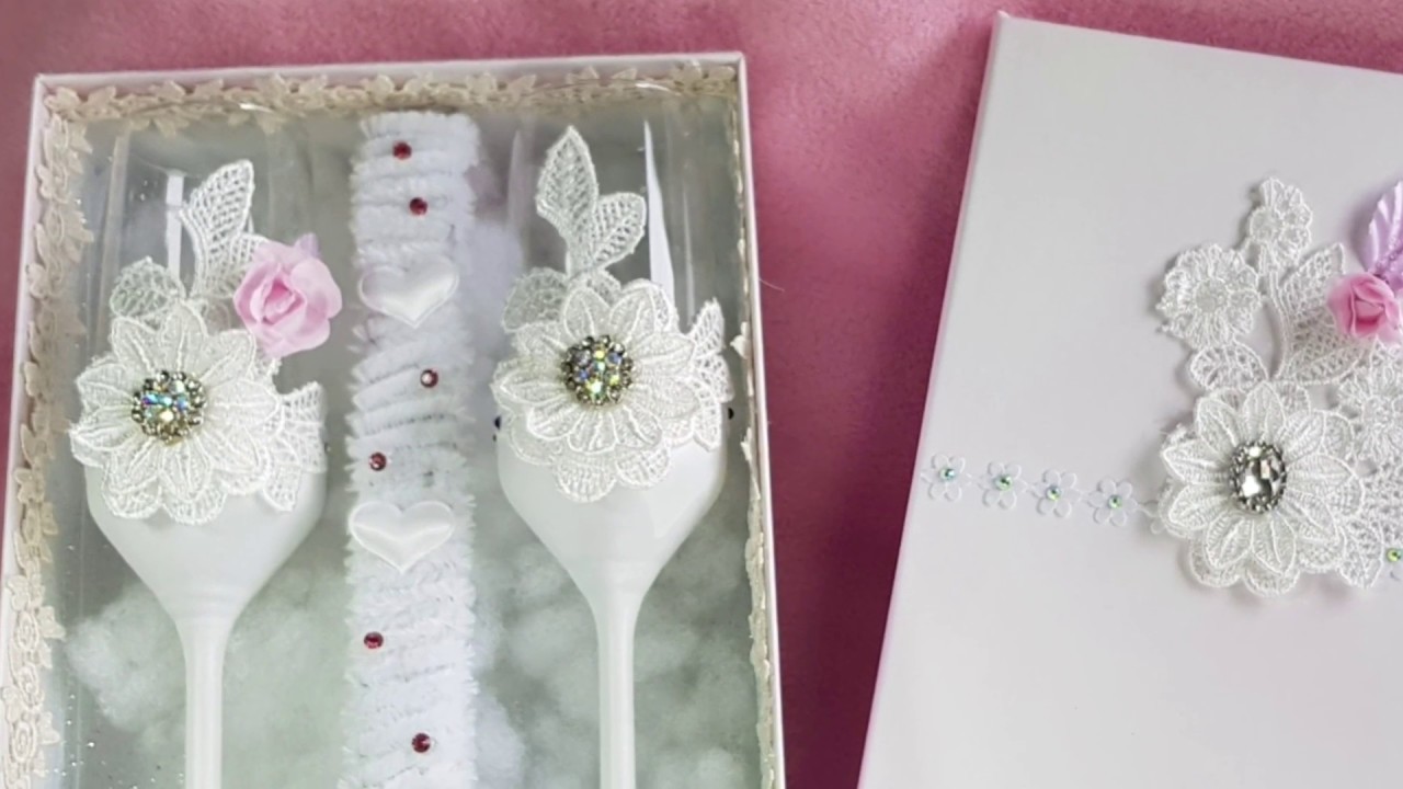 DIY caja decorada para copas de novios