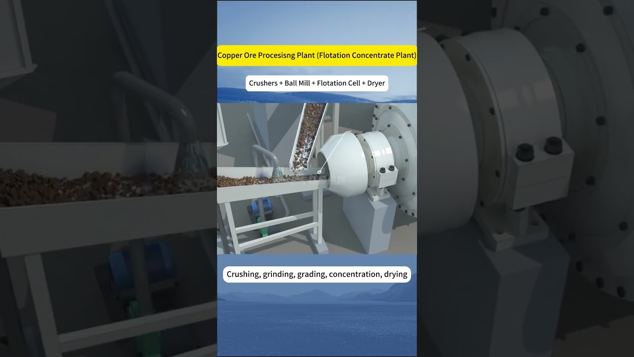 Copper Ore Concentration Plant | Crush &rarr; Grind &rarr; Flotation |  From Ore to Pure Copper