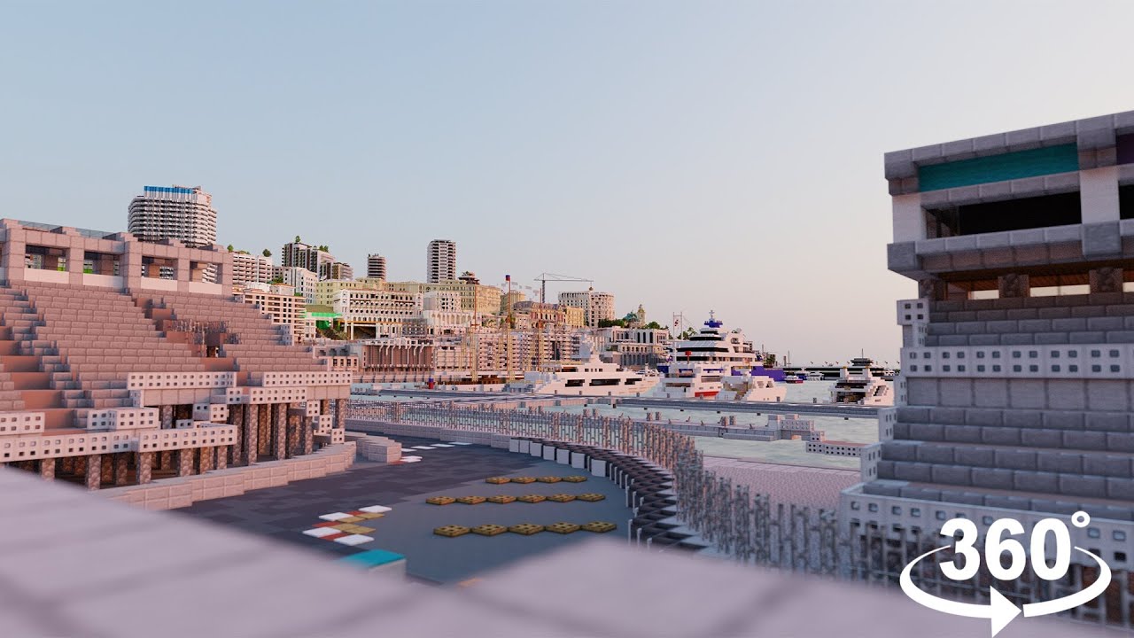 Circuit de Monaco in MINECRAFT 1:1 scale (360 Degrees)