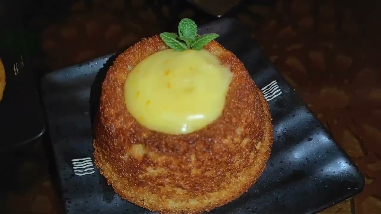 Basbousa with orange cream بسبوسه بكريمة البرتقال #explore #sweetrecipe #foryourpage 