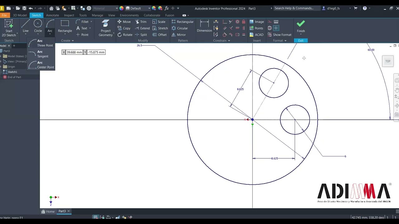 Diseño mecánico de Soporte Central (Inventor)