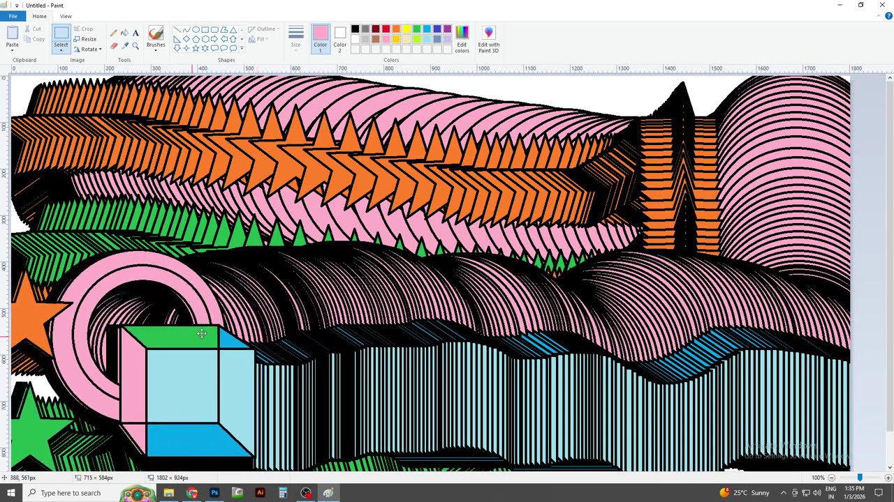 MS Paint में Simple House Drawing  | MS Paint Basic Drawing Tutorial #mspaint #computereducation
