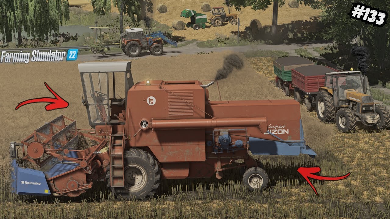 RZEPAK POD KOSĘ!🌾BIZON POWER!🔥Zgrabianie, Żniwa Rzepaku & Prasowanie!🌱