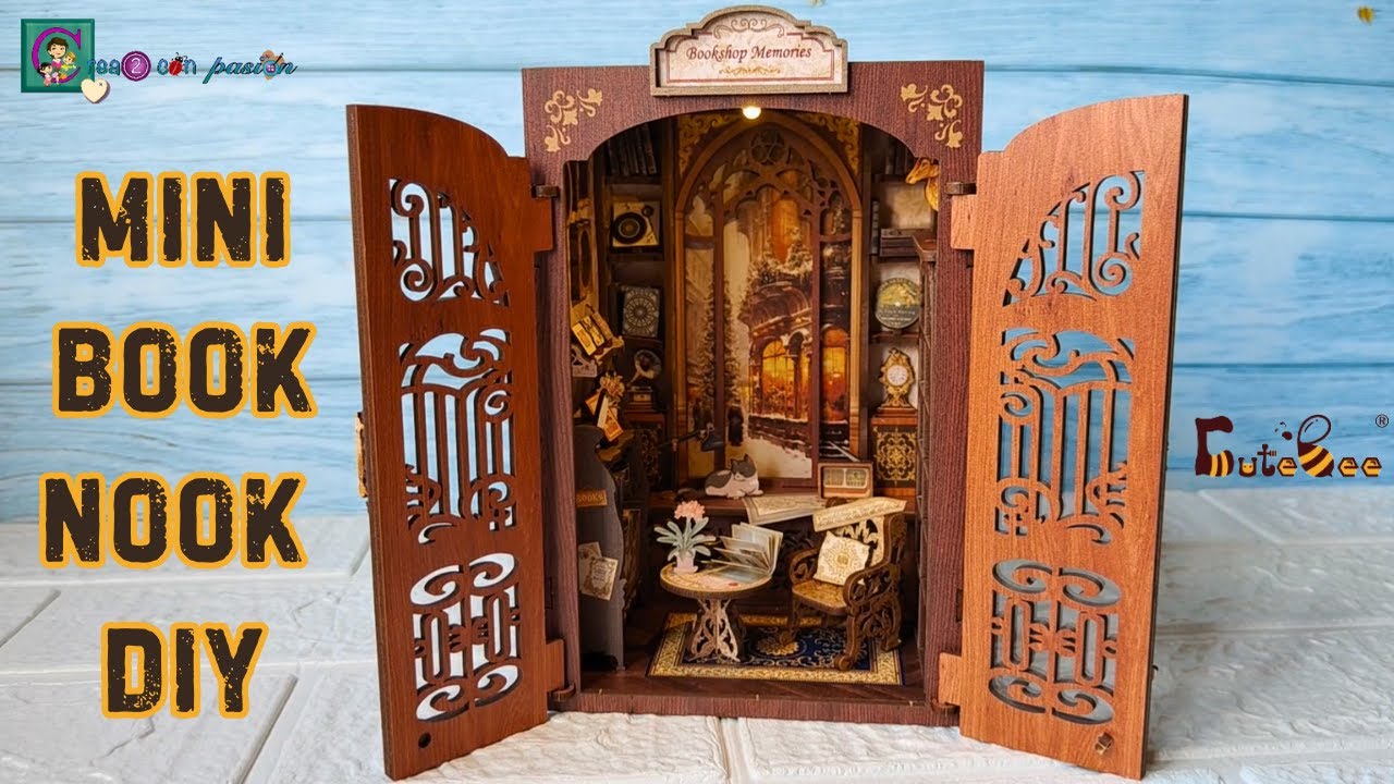 LIBRERÍA, BOOK NOOK DIY MINI Cómo montar y dónde comprar: Descuento 8% #cutebee