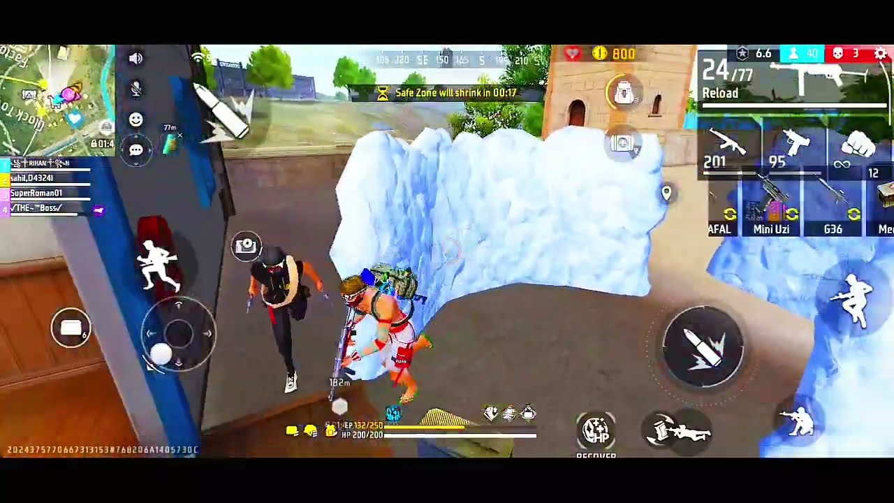16 Kill Full Ranked Free Fire Video 99% Headshot Video !!  Free Fire Full Game Play Video