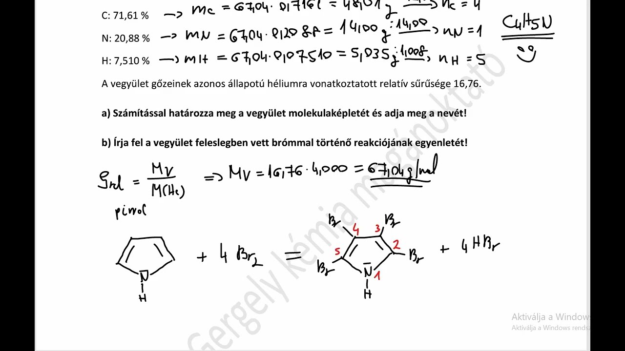 77. konzultációs alkalom (szerves képletmeghatározós érettségi feladatok megoldása)