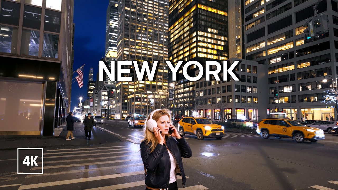 New York City Night Walk - Take a relaxing evening stroll through Manhattan