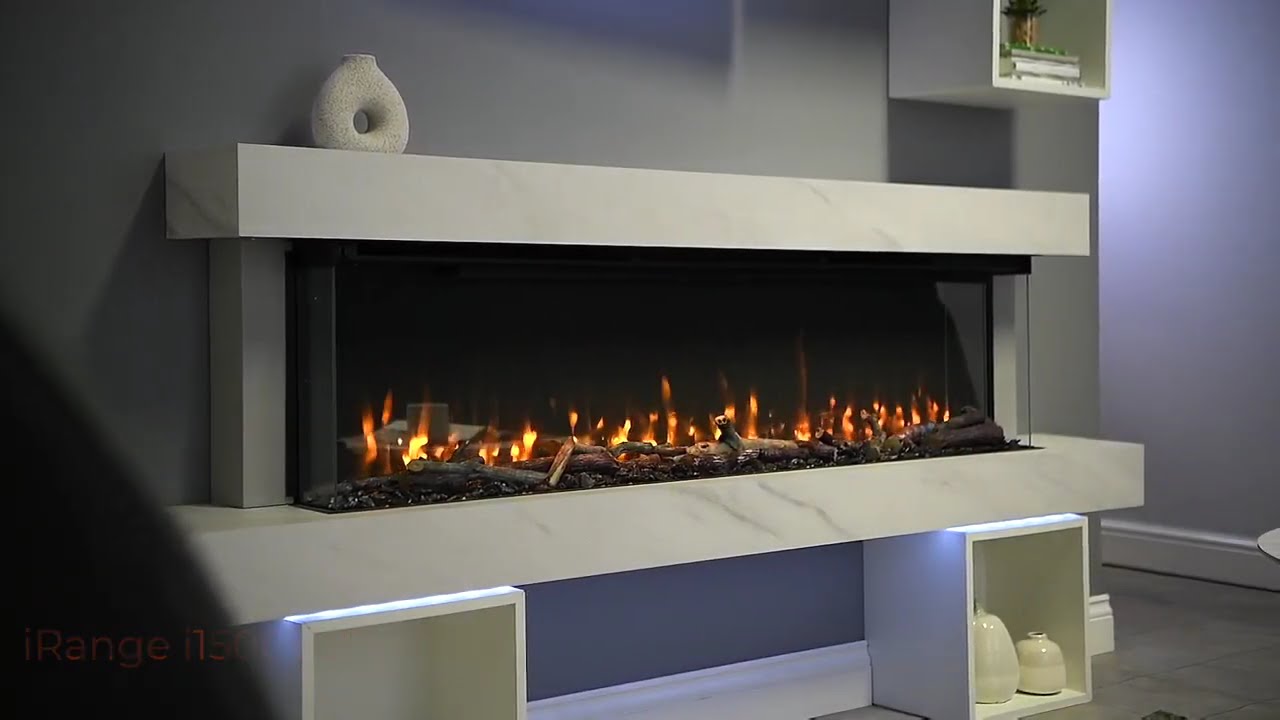 Charlton & Jenrick iRange i1500e Slimline Electric Fire - Ultra-Slim Depth Media Wall Fireplace
