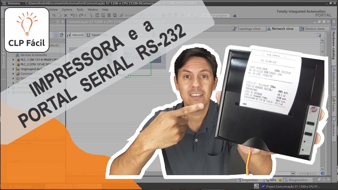 Impressora de Etiqueta Matricial - Serial RS-232 com TIA Portal e CLP Siemens S7-1200 | CLP Fácil