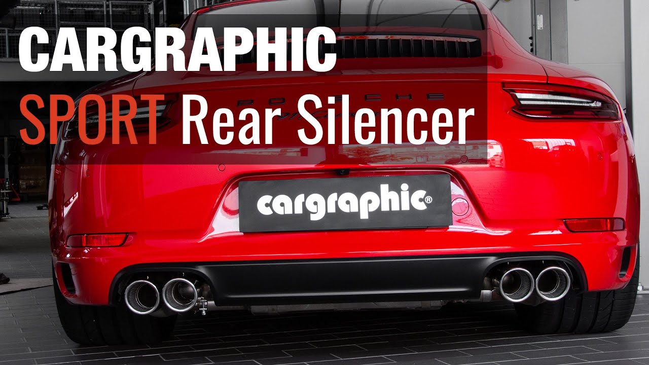 Sound CARGRAPHIC Sport Exhaust Rear Silencer + Catalytic Converters for Porsche 991.2 Carrera