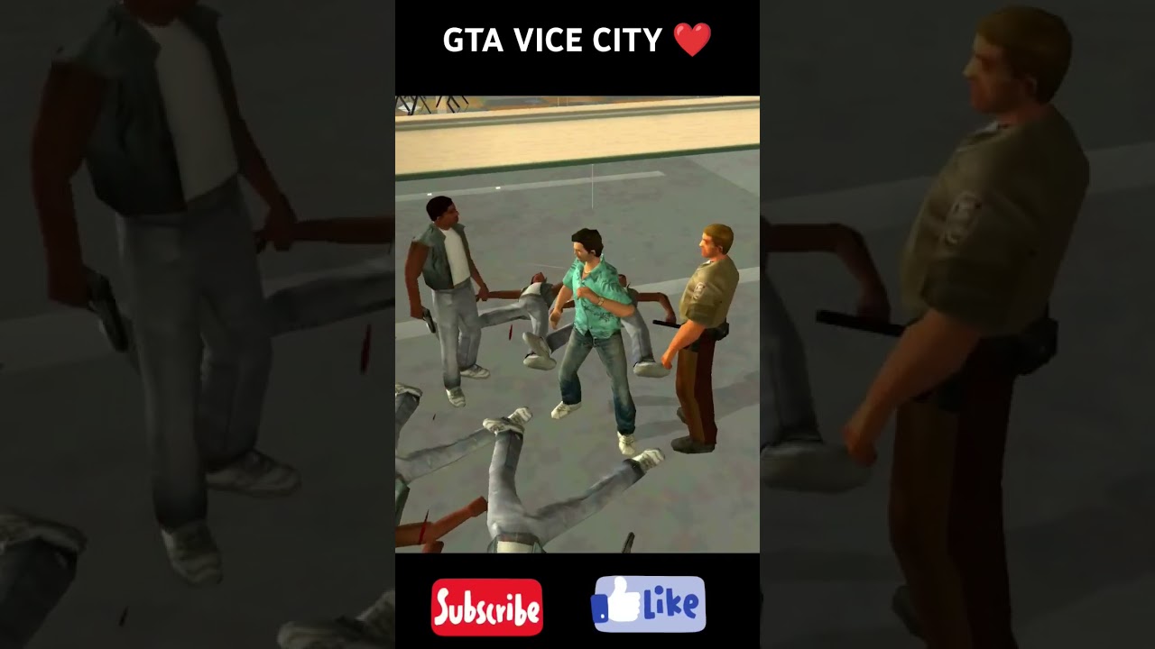 police vs gang members ☠️☠️. #gta #gta6 #gtavicecity #ps2