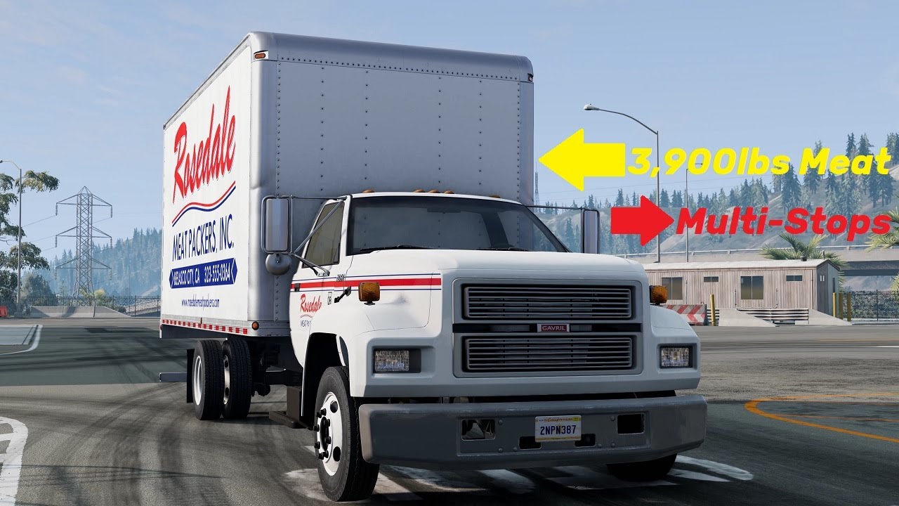 BeamNG.drive Freeroam: West Coast, USA - 3,900lbs Packaged Meat to Multi-Stops.