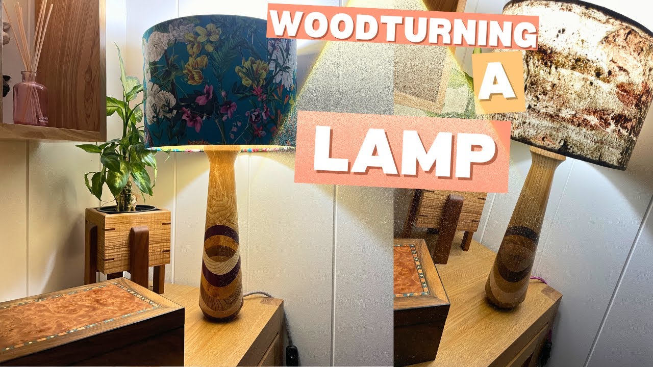 Woodturning a PATCHWORK LAMP on the lathe!