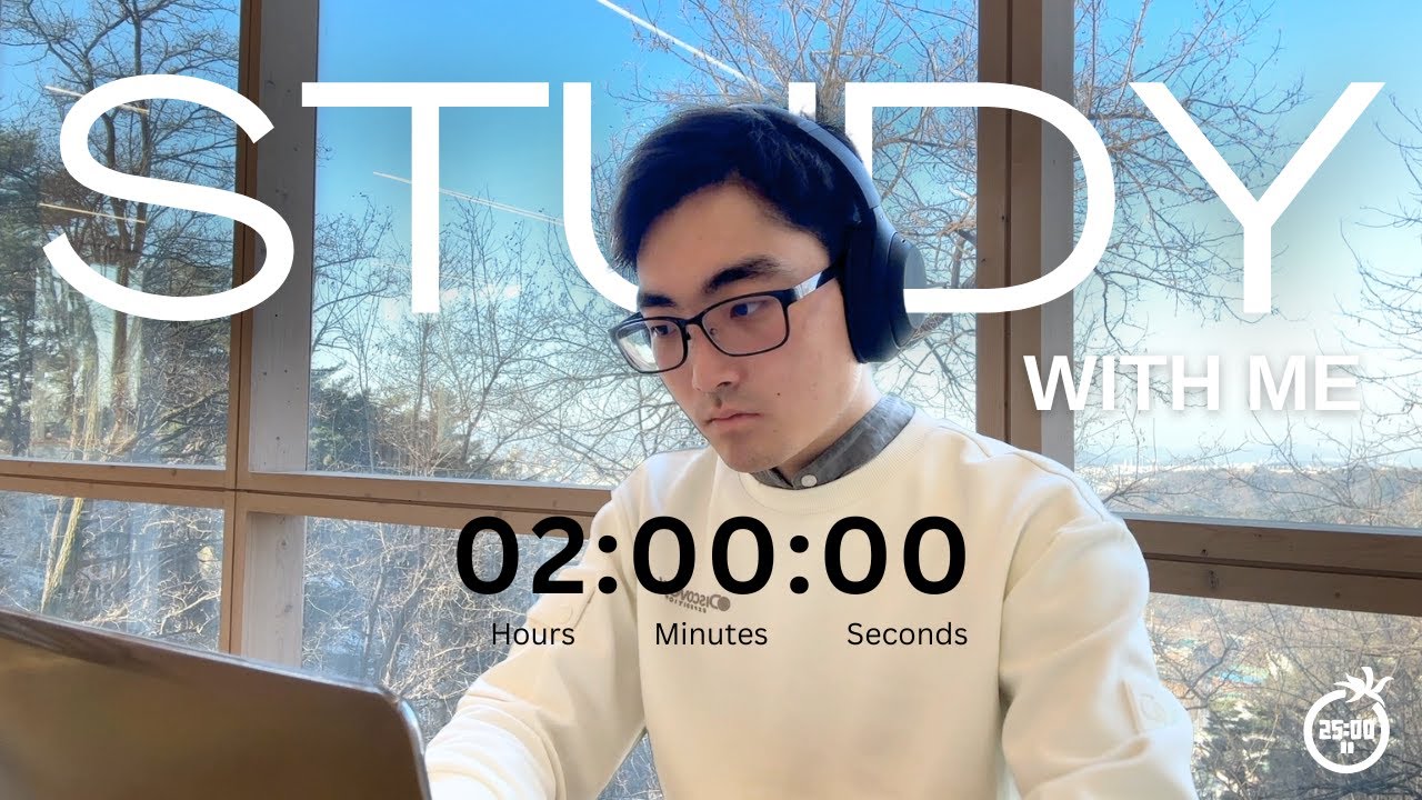 Study With Me in Winter Seoul ❄️ 2 Hours Pomodoro Session with Music