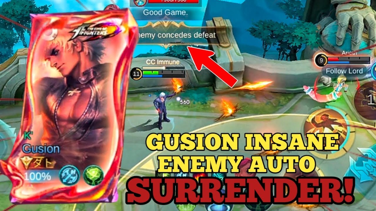 GUSION KOF IS UNSTOPPABLE! Auto Surrender in 10 Minutes (100% Broken)