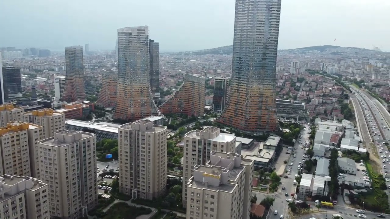 Finans Merkezi (Istanbul Finance Center) from Drone (4k). Turkey