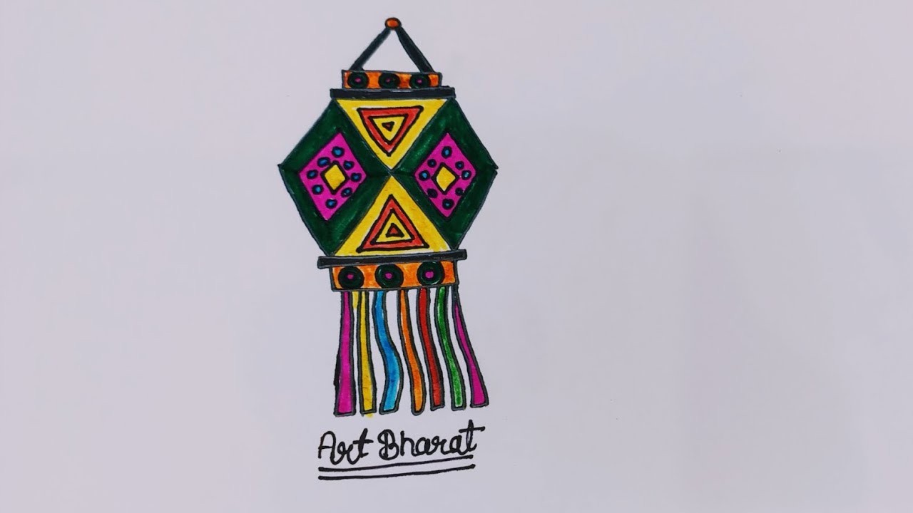 Diwali lantern 🏮 // How to draw Diwali lantern 🏮// easy and simple steps draw Diwali lantern 🏮// 