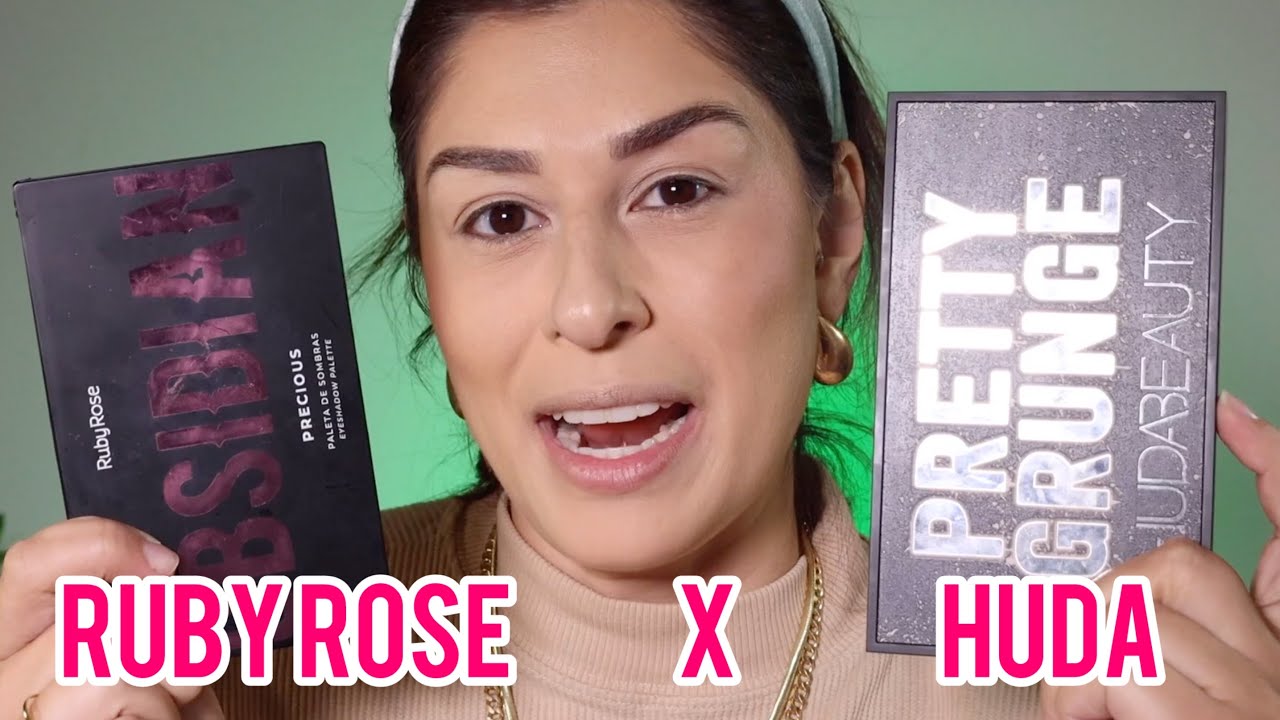 DUPE? Comparação paletas OBSIDIAN RUBY ROSE x PRETTY GRUNGE HUDA