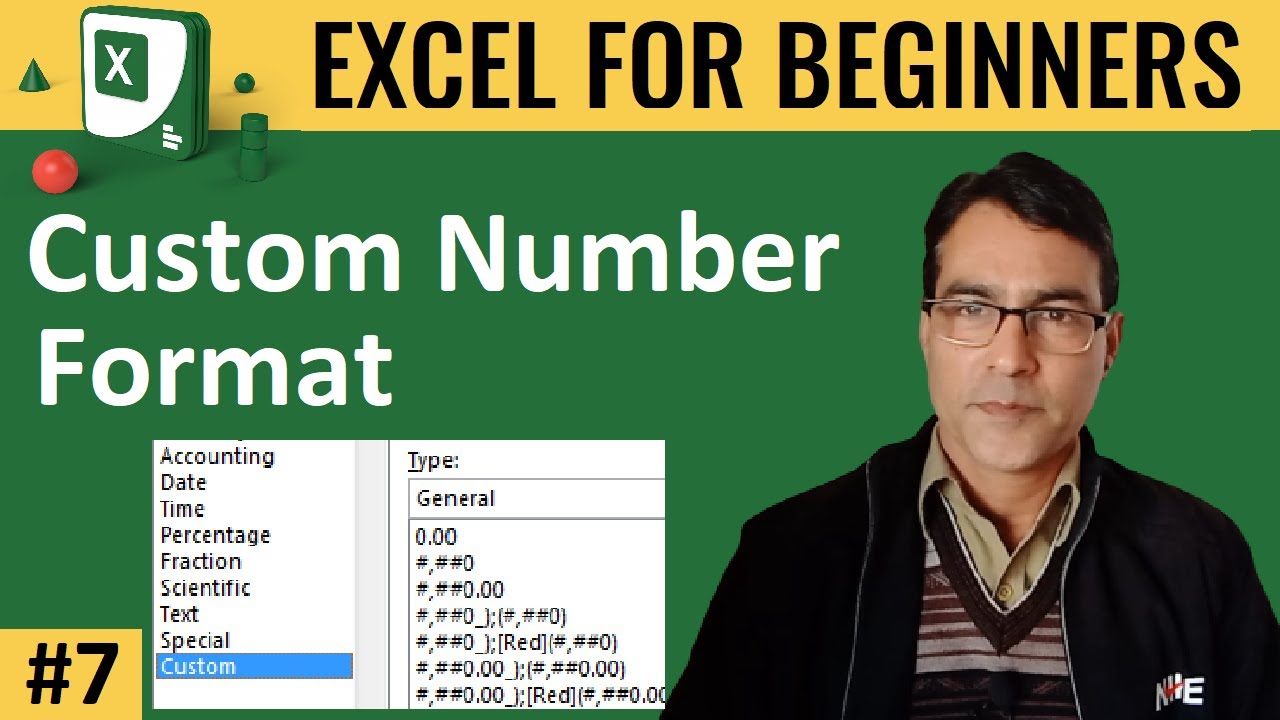 Custom Number Formatting in excel | MS Excel for beginners lesson-7 | Number format in excel