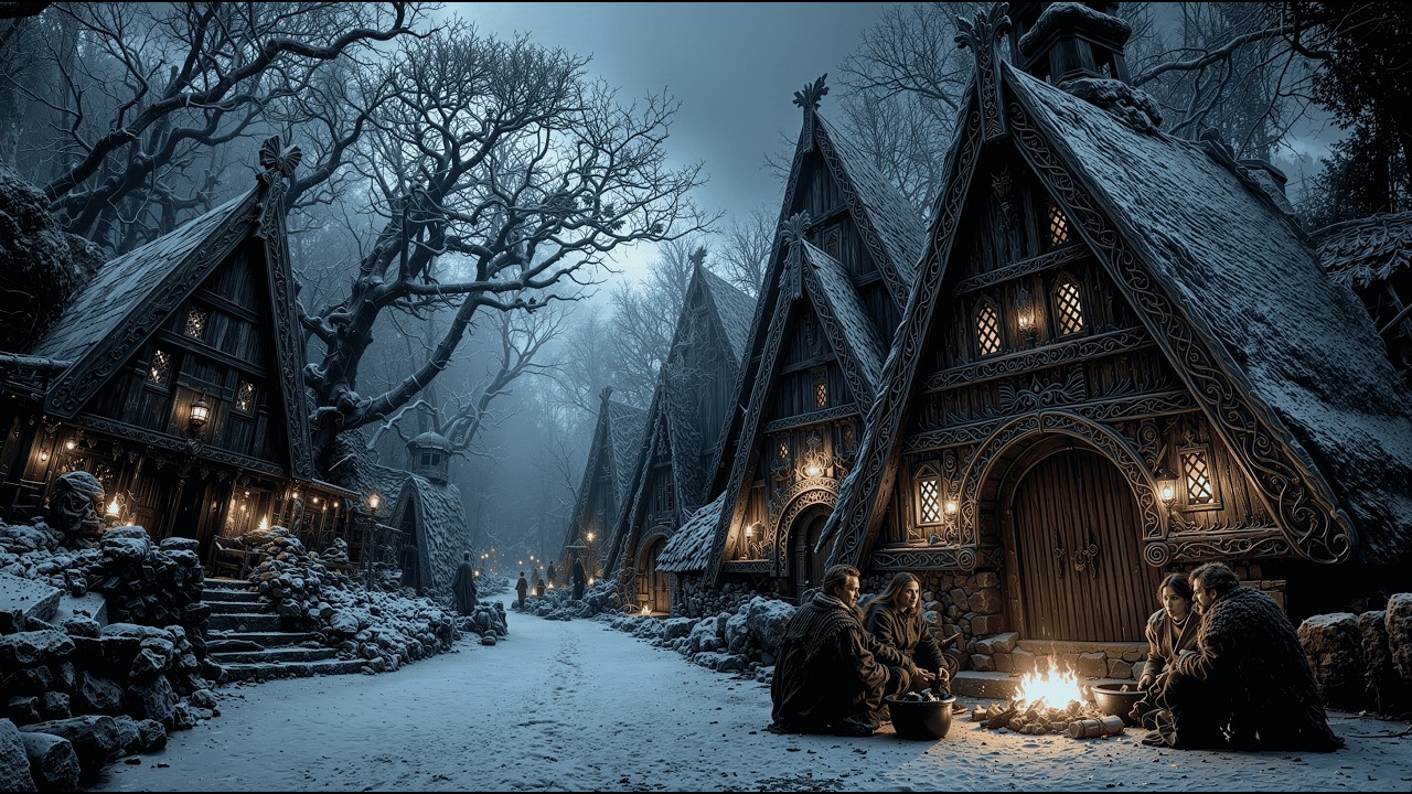 Celtic Medieval Winter Music | 1 Hour Relaxing Ambience (Frozen Castle)