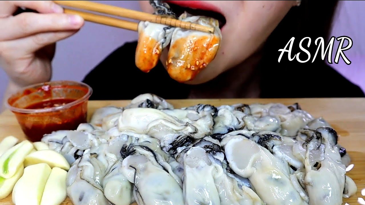 ASMR Oyster Eating Sounds, 굴먹방, กินหอยนางรม, Ăn hàu