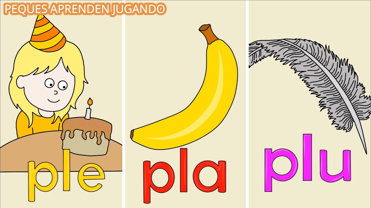 Sílabas PLA PLE PLI PLO PLU para niños  Video de Peques Aprenden Jugando