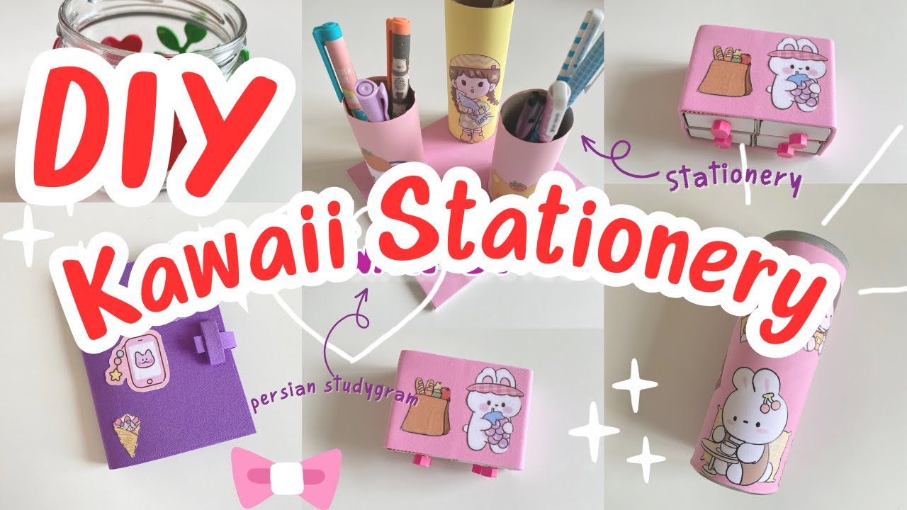 How to make Kawaii stationery | DIY school supplies | Kawaii&nbsp;organizer