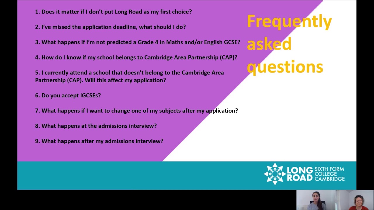 Long Road Admissions for September 2021 study