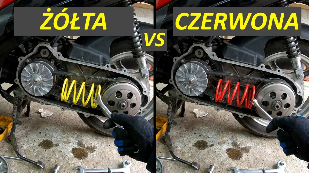 #468 Z&Oacute;ŁTA SPRĘŻYNA KONTRA CZERWONA 139QMB GY6 SKUTER 4T CHIŃSKI 400MM 10 CALI