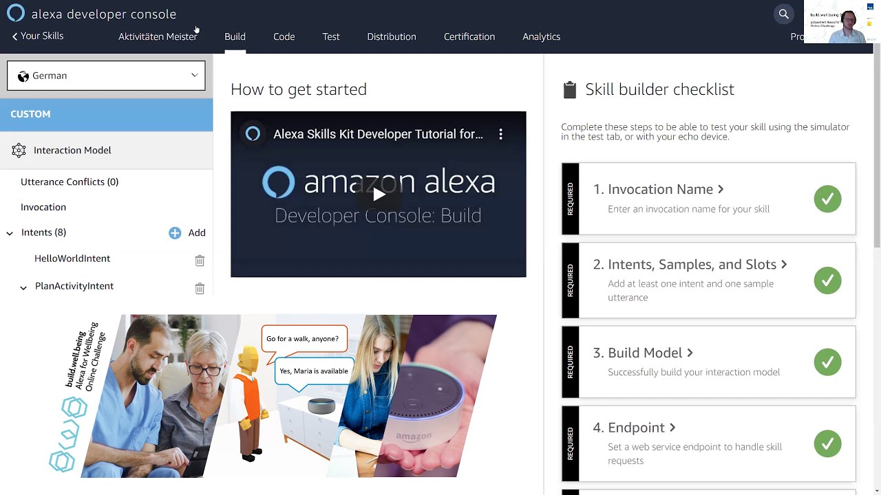 Alexa for Wellbeing Online Challenge | Bonus: Alexa Skills Kit, Informationen filtern & Speichern
