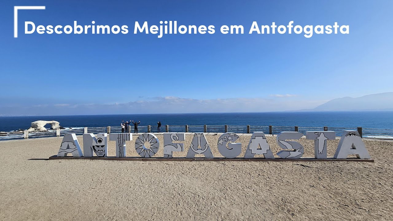 Descobrimos a praia de Mejillones  em Antofagasta, La Portada,Mano del Desierto,Volcan Poruna e Chiu