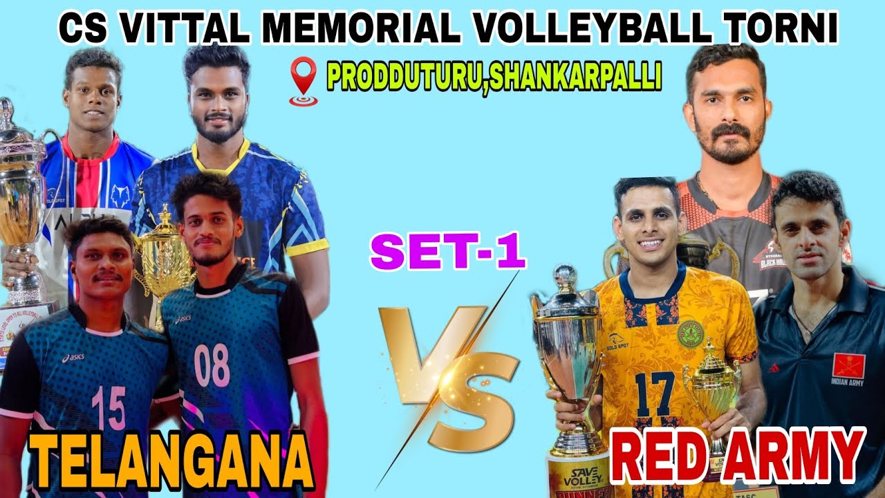 TELANGANA🆚RED AMRY | SET-1 | CS VITTAL MEMORIAL VOLLEYBALL TORNI | NAVEEN,MADHU,AMAL K THOMAS,PANKAJ