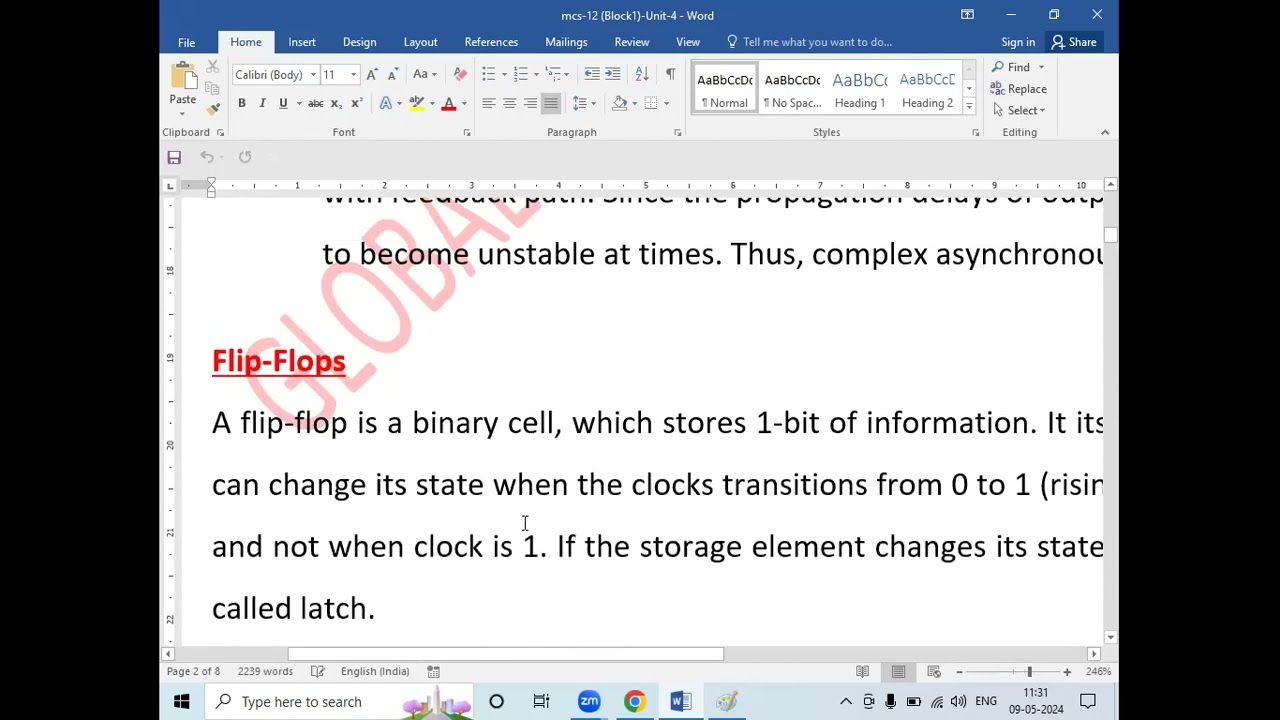 Flip-Flop in Computer Organization Mcs-12 IGNOU