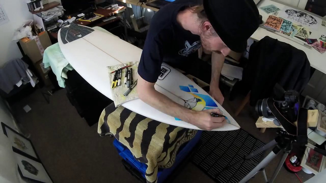 Surfboard Posca Art #1 - Cape Gannet