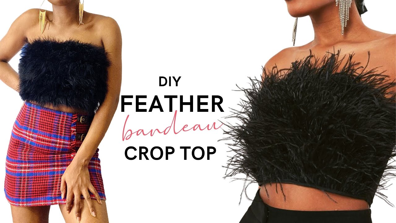DIY FEATHER BANDEAU TOP | Easy No Sew Tutorial