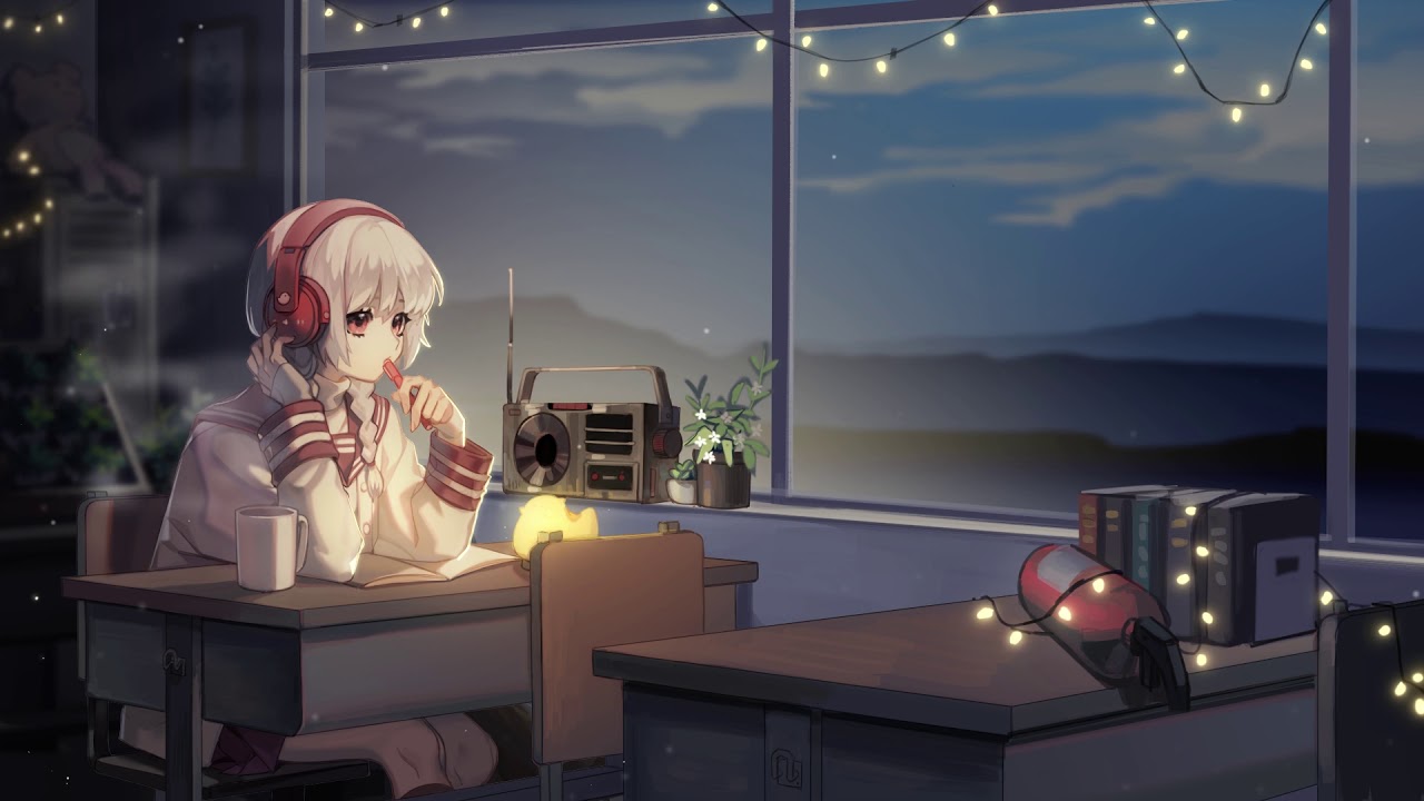Anime Girl Headphones  ~ Lofi hip hop mix~ beats to relax/study to ~ focus music
